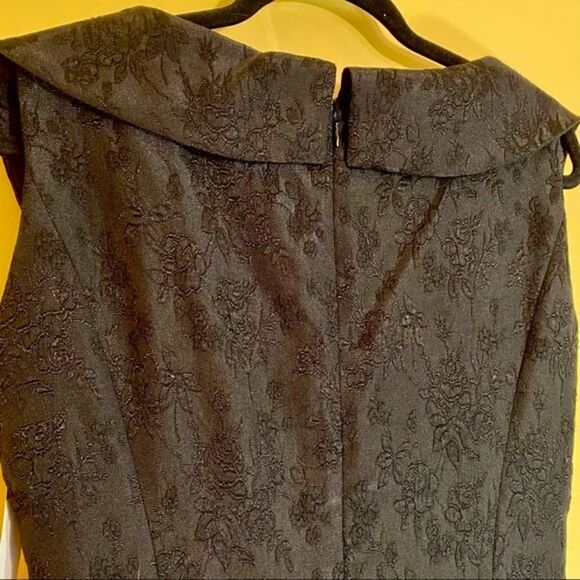 TAHARI KRISTINA BLACK BROCADE FLORAL DRESS 4 NWT - Picture 11 of 15